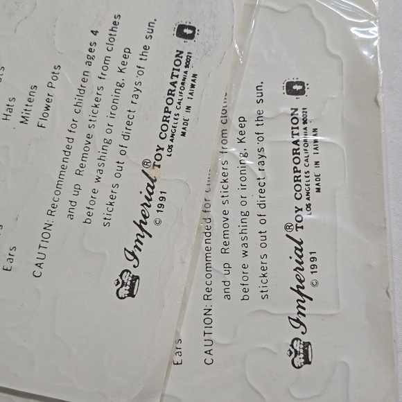 New In Plastic Disney's Little Mermaid Puff Stickers 1991 New Old Stock Unused - Picture 14 of 15